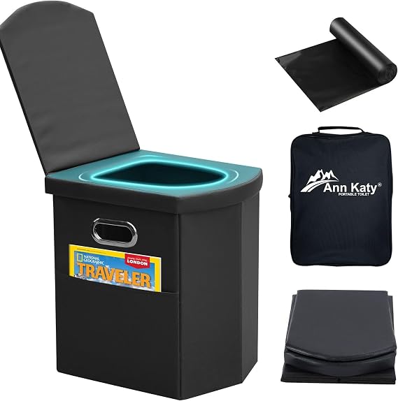 Ann Katy Upgrade XL Portable Toilet for Adults, Extra Large Camping Toilets