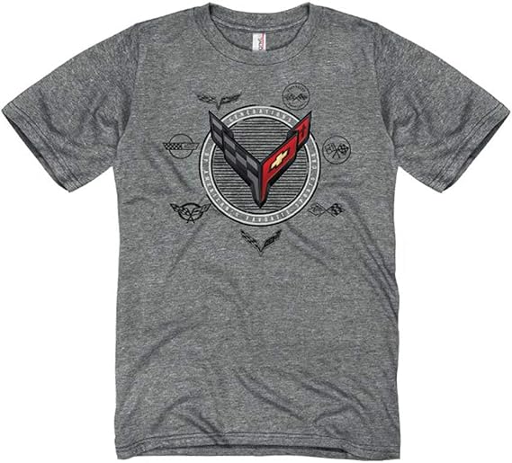 Corvette Next Generation C1-C8 Generation Tシャツ：ヘザーグラファイト US サイズ: 3X-Large カラー: グレイ
