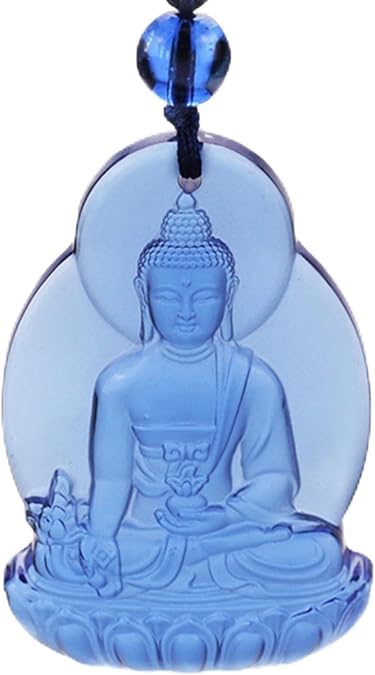 Crystal Quan Yin Goddess of Compassion Mercy Pendant Necklace Guan Yin Kuan Yin Chinese Feng Shui Amulet Kwan Yin Avalokitesvara for Wealth Health
