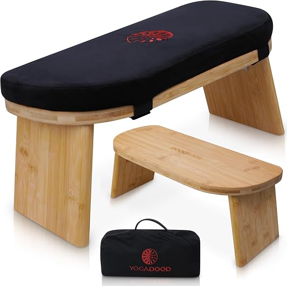 Yoga Dood Meditation Bench - Folding Bamboo Meditation Stool