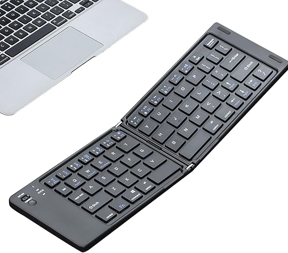 Foldable Keyboard – Compact Wireless Typing Device | Wireless Folding Keyboards | Mini Wirelesss Keyboard For Travel Office Home Tablet Smartphone Laptop And Daily Productivity Use