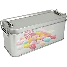 Generisch Metal Tins with Lid, Portable Storage Container, Metal, for Sweets, Biscuits, Jewellery, Pens, Erasers, Tablets, Home, Office and Travel