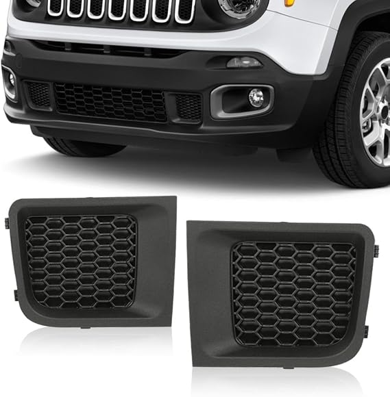 CHEDA Bumper Cover Grille Black Compatible with Jeep Renegade 2015-2017