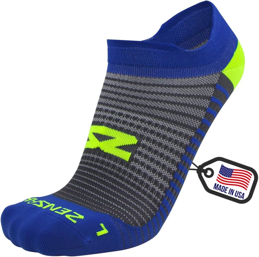 Zensah Featherweight Running Socks - Anti-Blister, Ultra Light, No Show Tab, Sport Socks Men and Women