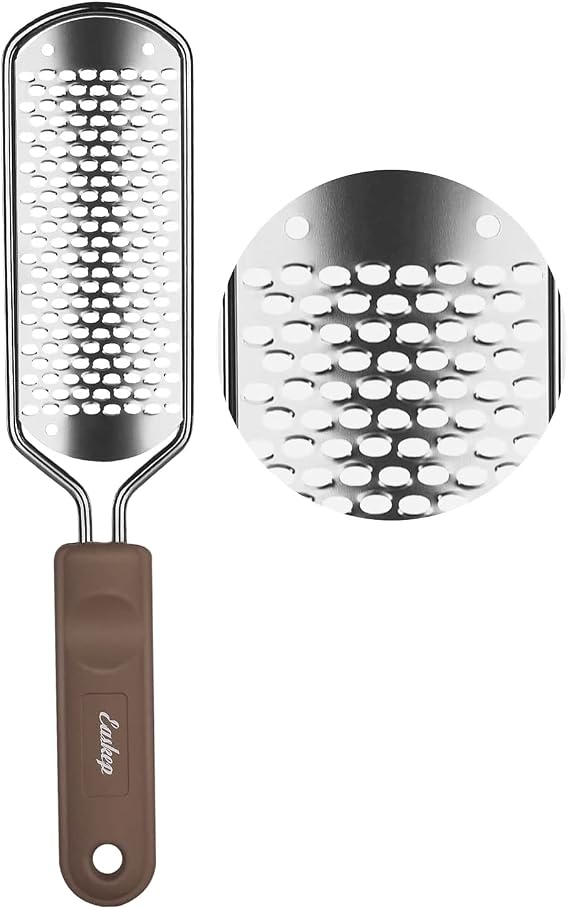 Foot File Foot Scrubber Pedicure - Callus Remover for Feet Easkep Professional Grater Rasp Foot Scraper Corns Callous Removers Cracked Dead Skin Remover for Dry and Wet Feet (Silver)