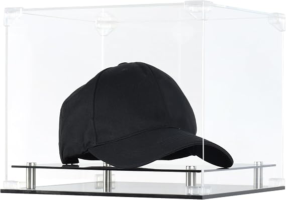 DisplayGifts Pro UV Protection Baseball Cap Hat Display Case Holder Stand Perfect for Baseball, Football or Snapback Caps (All Sides Clear)