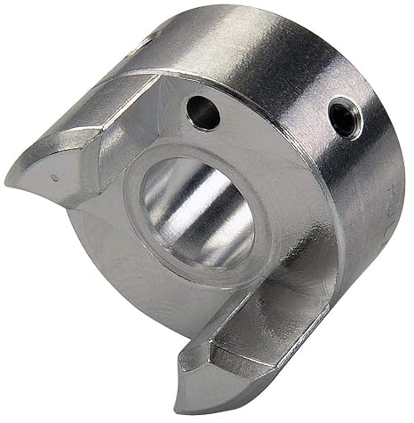 Ruland MJS15-6-A Jaw Coupling Hub, Set Screw Style, Polished Aluminum, 6mm Bore, 15mm OD, 21.8mm Length