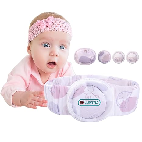 ENLUNTRA Hernia Belt for Baby,Umbilical Hernia Belt with Convex Covered Compression Pads ,Breathable Baby Belly Band,Adjustable Newborn Belly Support Band Wrap with 4 Hernia Packs(PURPLE-Small)