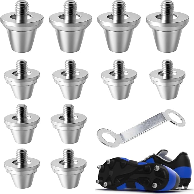 12 PCS Rugby Studs, Metal Football Boots Studs Set, 13mm & 11mm | Rugby Boots Includes 4 x 13mm & 8 x 11mm Metal Studs with Wrench, Suitable for Adult and Children's Rugby and Football Boots
