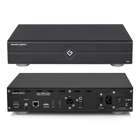 Gustard S26 Music Server, Digital Audio USB Audio Interfaces GCLK-02 Clock Module Network 10MHz Clock, Ultra-Low Latency Audio Processing System CelPlayer Roon Core UPnP Server, Black