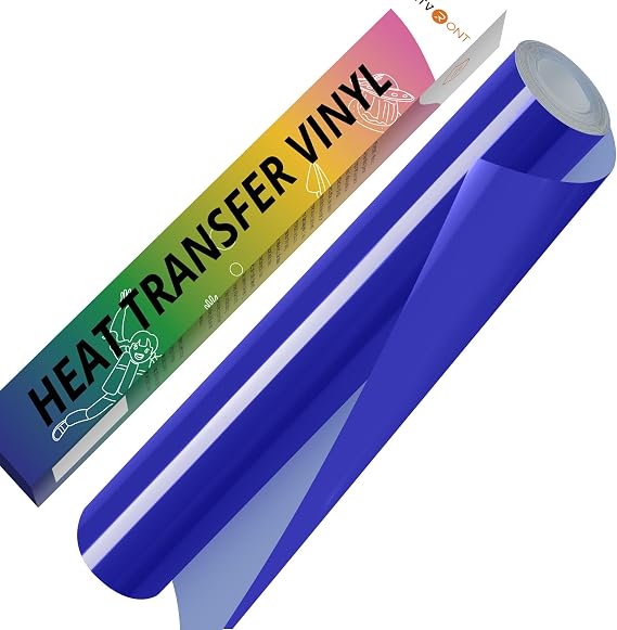 HTVRONT Royal Blue HTV Vinyl Roll - 12" x 10ft Royal Blue Iron on Vinyl