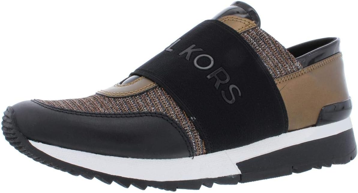 Michael Kors MK Womens Chain Mesh Trainers Shoes Sneakers BlackBronzeSilver 5.5 M US