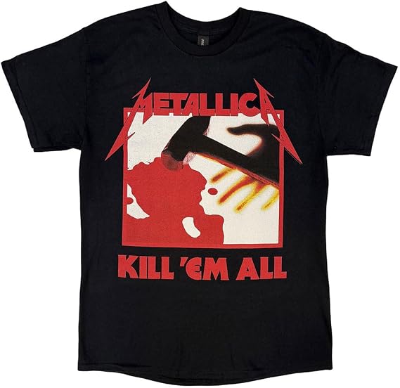 Metallica T Shirt Kill Em All Tracks Band Logo Official Mens