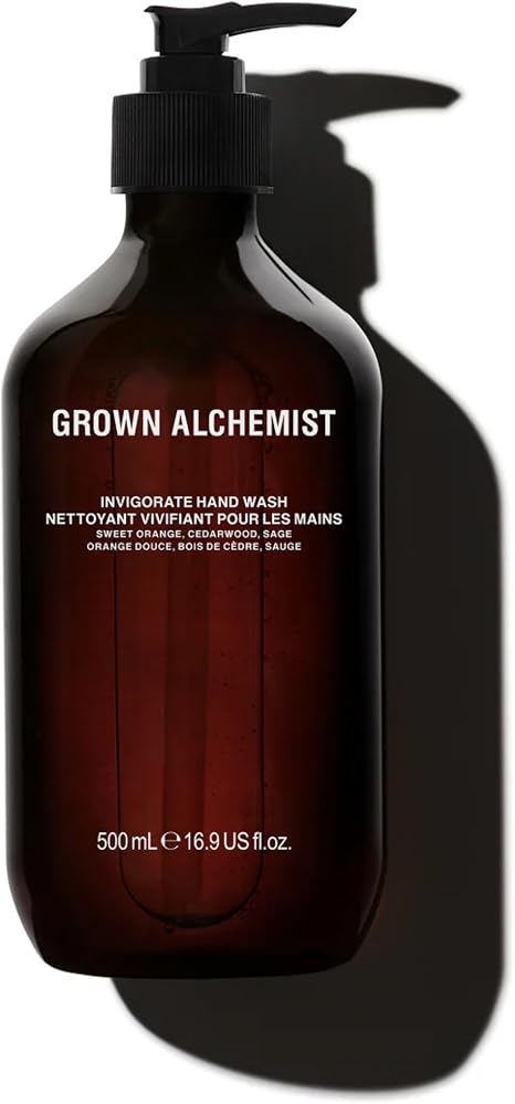 Grown Alchemist Invigorate Luxury Hand Wash - Orange, Cedarwood, Sage, Organic Hand Soap - Natural Vegan Bioactive Botanicals for Sensitive Skin, Moisturising, Hydrating - Liquid Gel Handwash