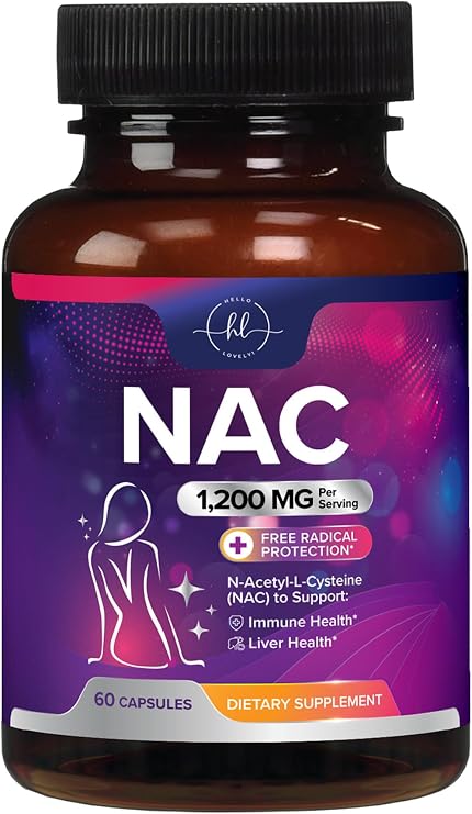 NAC Supplement - 1200mg per Serving N-Acetyl-L-Cysteine Optimal Absorption Immune Support with Powerful Antioxidants - Respiratory & Liver Health Support - Gluten Free, Bottled in USA - 60 Capsules