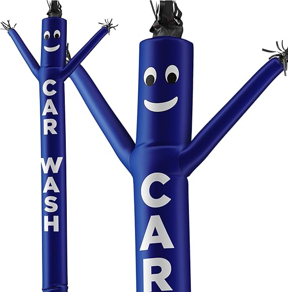 LookOurWay Air Dancers Inflatable Tube Man Attachment - 20 Feet Tall Wacky Waving Inflatable Dancing Tube Guy for Business Promotion - Blower Not Included - Car Wash Blue