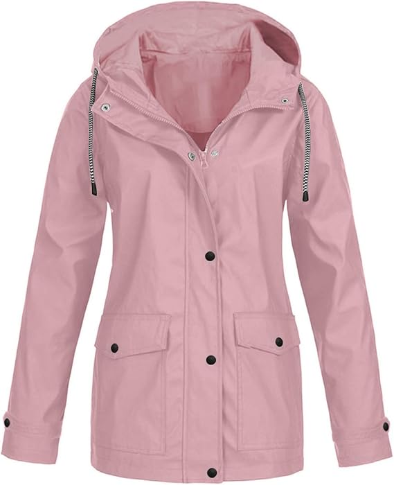 Men Lightweight Waterproof Jacket Windproof Rain Hooded Jackets Solid Lounge Hiking Cycling Travel Raincoat for Men
