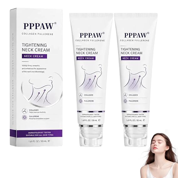 PPPAW Instant Neck Lift Cream, PPPAW Tightening Cream for Neck Lifting with Retinol & Hyaluronic Acid | Firms the Neck, Reduces Wrinkles & Double Chin (2PCS)