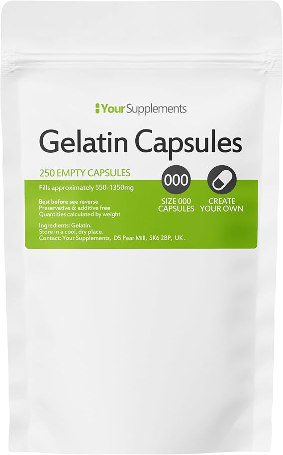 Your Supplements - Size 000 Empty Gelatin Capsules (250 Pack)