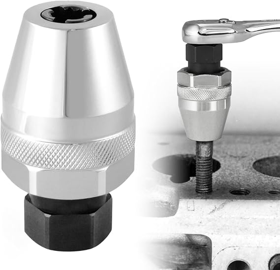 Damaged Bolt and Stud Extractor Tool Fit 1/4" to 1/2" (6 to 12mm) Studs, 3/8" Drive Stud Remover Extractor, Broken Bolt Extractor to Locks and Removes Damaged Screws