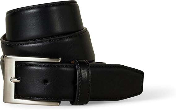 Amazon Essentials Men's Leather Belt with Metal Buckle, Classic Work Style