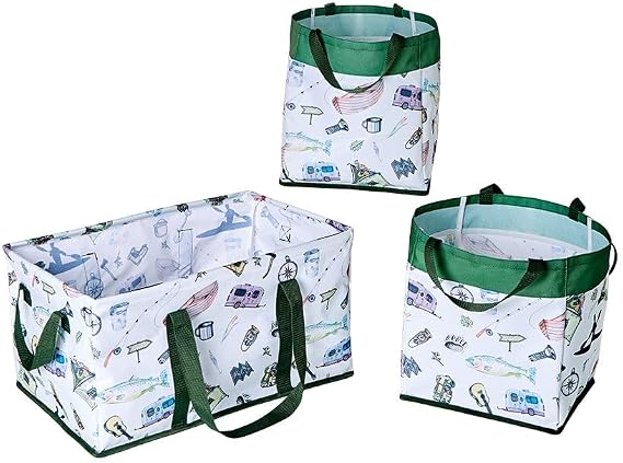 The Lakeside Collection 3-Pc. Everyday Storage Bin Sets - Gone Fishing, White