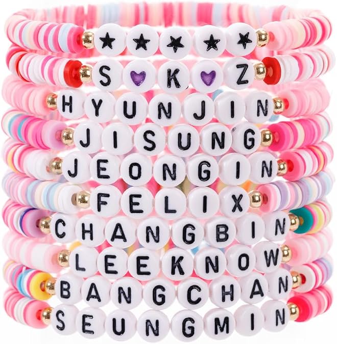 10pcs Korea-Pop Bracelets Stray Merch Bracelets Beaded Gifts for Women | k-pop stray