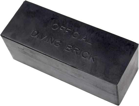 Kemp USA 10 lb Rubber Diving Brick Durable Rectangular Water Weight
