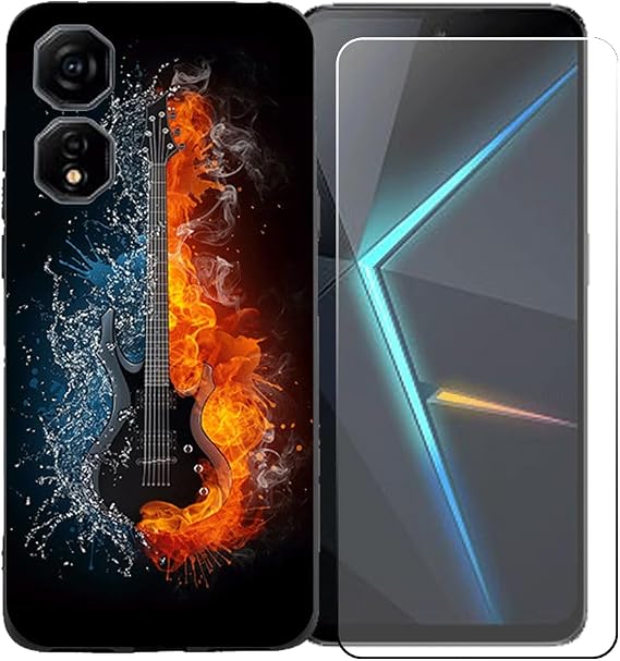 TPU Cover for Nubia Neo 2 5G + HD Tempered Glass, Silicone Shell Bumper Protective Back Case - 9 Hardness Anti-Scratch Screen Protector for Nubia Neo 2 5G - BST16