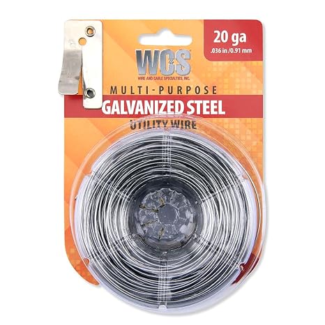 WCS 20 Gauge Galvanized Steel Utility Wire, 175 Ft Dispenser Craft Wire