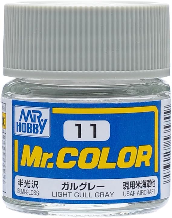 GSI Creos - C11 Semi-Gloss Light Gull Gray (10ml), Mr. Hobby Mr. Color Acrylic Paint