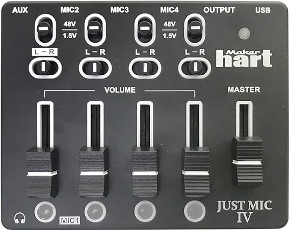 Maker hart Just Mic 4 mini Microphone Mixer 4 channels/Portable Phantom power/Audio Interface