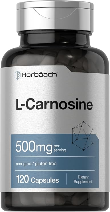 Horbaach L-Carnosine 500mg | 120 Capsule Supplement | Powder Pills