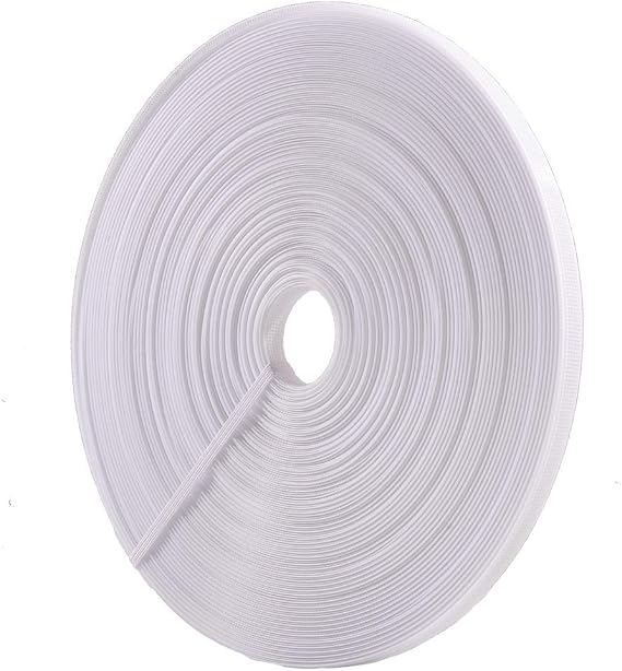 50 Yards Polyester Boning for Sewing - Sew-Through Low Density Boning for Corsets, Nursing Caps, Bridal Gowns, (10mm Wide, White)