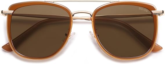 SOJOS Retro Aviator Square Polarized Sunglasses Shades Women Men SJ2180