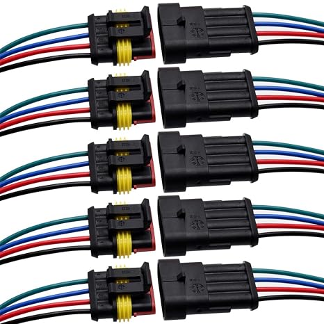 G 4 Pin Connector 16AWG Waterproof Connectors Male Female Wire Plugs