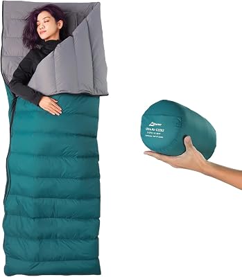 Litume Ultra Compact Down Sleeping Bag - 3 Season, Lightweight, 700 Fill Power, Packable for Adults, Double, Backpacking, Camping, Hiking, Family - With Stuff Sack