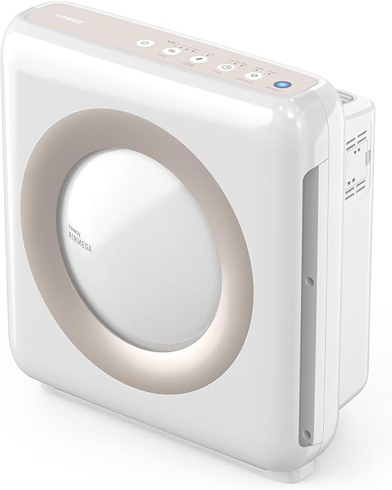 Coway Airmega AP-1512HHW True HEPA Purifier with Air Quality Monitoring, Auto, Timer, Filter Indicator, and Eco Mode, 16.8 x 18.3 x 9.7, White