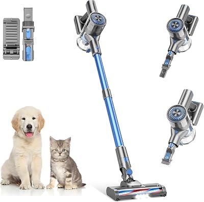 Cordless Vacuum Cleaner for Home with Powerful Suction,Lightweight Stick Vacuum Cordless Rechargeable with 35 Mins Runtime, Hardwood Floor Vacuum for Pet Hair,Carpet,TileBlue
