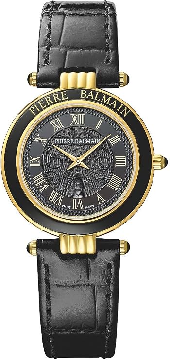 Balmain, Lady, Haute Elegance, Yellow PVD, Swiss Made, Quartz, Black, Leather, B81373212