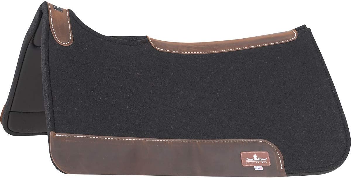 Classic Equine ContourPedic Square Western Saddle Pad, Black, 30 X 30"