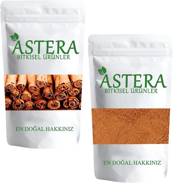 ASTERA 50 Gr Organik Seylan Çubuk Tarçın + 50 Gr Organik Seylan Toz Tarçın (Seylon Tarçın Set)