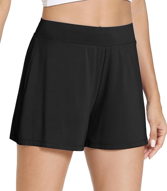 WiWi Viscose from Bamboo Pajama Shorts for Women Soft Casual Sleep Wide Leg Lounge Bottoms Pj S-XXL