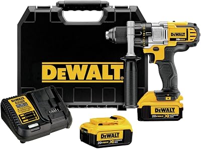 DEWALT 20V MAX DrillDriver, 3-Speed, Premium 4.0Ah Kit DCD980M2, Black, Medium