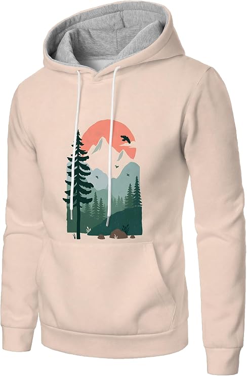 Mens Hoodie Lightweight Long Sleeve Sweatshirt Casual Pullover Tops Letter Print Hoodies Loose Fit Hoodie Sweatshirt