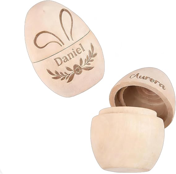 Personalized Wooden Easter Egg Hollow Fillable Egg Keepsake,Custom Easter Gift,Easter Basket Stuffer,Cute 1st Easter,Play Kitchen Toy Eggs