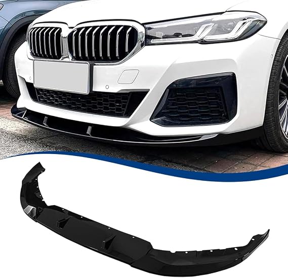 G30 LCI Front Lip Compatible with BMW (2021-2023) 5-Series G30 Facelift with M-Sport Bumper ABS Gloss Black MP-Style