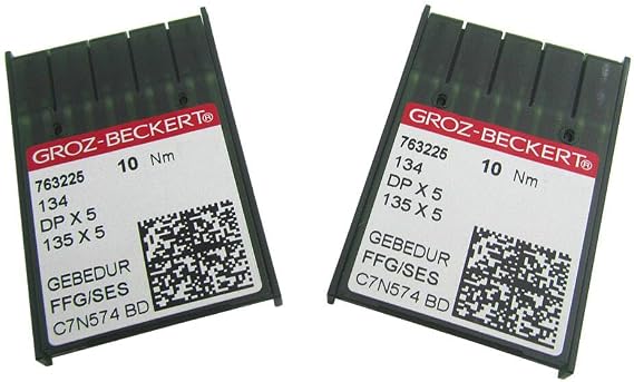 SERMALOER Brand 20PCS GROZ-BECKERT #DPX5, 134R, 135X5, 135X7 Titanium Ball-Point Industrial Sewing Machine Needles Compatible with Singer 20U, 132W, 457, 469U, 471U, 591 (12/80)