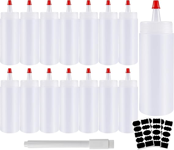 Pack of 15 Squeeze Bottles Squeeze Bottles 4 Oz 4.1 x 14.5 cm