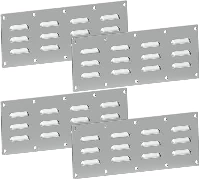 4 Pack Stainless Steel Venting Panel for Grill Accessory Stainless Steel Vent Cover Grill Vent for Masonry Fire Pits Outdoor Kitchen Vent, 15 by 4-12